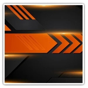 2 x Square Stickers 10 cm - Orange Black Gaming Style Abstract Print  #45937 - Afbeelding 1 van 9