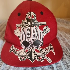 Disney Parks Youth Dead Mens Tell No Tales Red Embroidered Snapback Hat - Picture 1 of 2