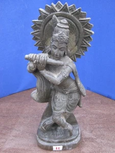 1900 Antiguo Raro Piedra Tallada a Mano Coleccionable Religioso Vintage Krishna - Imagen 1 de 10