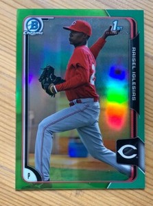 2015 Bowman Chrome Raisel Iglesias RC Rookie 1st Green Refractor 20/99 Braves