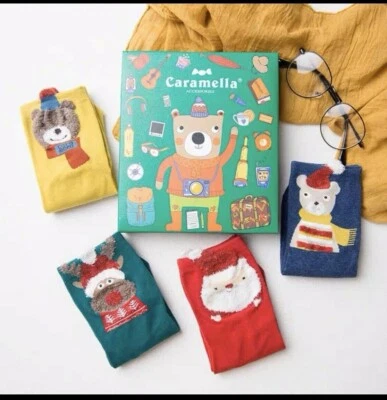 Caramellas 4-Pairs Kids Socks Thick Warm for Winter Organic Cotton with Gift Box - Image 1 of 4