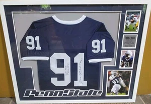 FRAMED & Autographed Signed Penn State PSU Tamba Hali Jersey #91 JSA COA RARE - Picture 1 of 11
