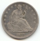 1839 No Drapery Seated Liberty Half Dollar, Vf-Xf