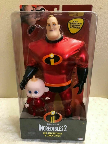 Disney Pixar INCREDIBLES 2 " Mr.INCREDIBLE & JACK-JACK " Set of 2 Doll NEW Cover