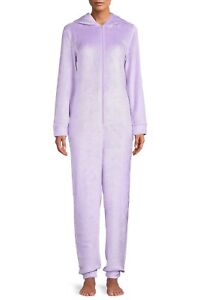 GLITTERY UNICORN S(4-6), XL(16-18) Lavender Hooded Union Suit 1-Pc Pajama NWT