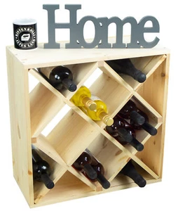 grosses Weinregal Natur 52 x 52 "Raute" Flaschenregal Weinschrank - Bild 1 von 10