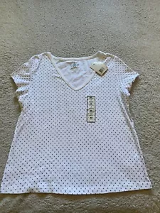 Route 66 Women Stars Short Sleeve V-Neck T-Shirt White Size XL - Picture 1 of 7
