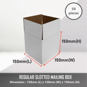 50 x Mailing Boxes 150 x 150 x 150mm Cube Shipping Packing Cardboard Box - Picture 1 of 8