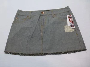 Volcom Skirt Junior Womens Size 5 Blue Striped Cut Off Skirt New - Picture 1 of 3
