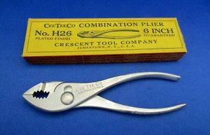 CRESCENT TOOL VTG COMBINATION PLIERS No.H26 Made In USA UNUSED NEAR MINT COND.#9 - Picture 1 of 12