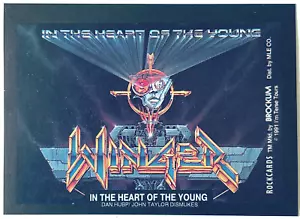 WINGER ~ IN THE HEART OF THE YOUNG Art Sticker CHASE CARD 1991 Brockum RockCards - Foto 1 di 2