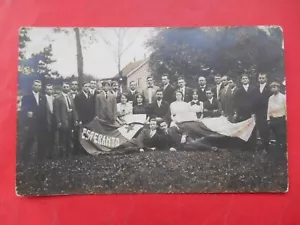 Polen 1910-th Kongress polnische Esperantisten. Echtfoto Postkarte. Esperanto - Bild 1 von 3