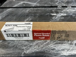 Perforated Square Tube 1-3/4” x 36” Galvanized Finish N341-339 (LOT SALE 51 PCS) - Picture 1 of 3