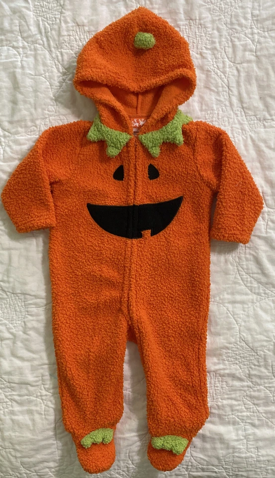 Infantil 1 Pc. Disfraz de calabaza con capucha Jack-O-Lantern con patas, ¡9 meses SUAVE! Foto 1 de 4