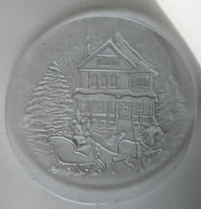 Christmas Sleigh Ride Platter Plate Libbey Glass Company 13" Decorative Box NEW - Picture 1 of 2