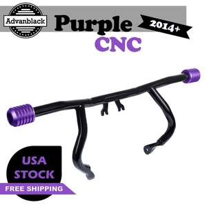 ProTek Front Performance High Way Peg One Step Purple CNC Crash Bar Fits Harley - Picture 1 of 12