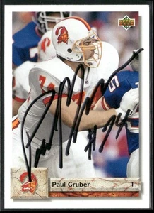 1992 Upper Deck Paul Gruber Auto Tampa Bay Buccaneers #235 - Picture 1 of 2