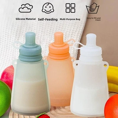 1pc Silicone Reusable Breastmilk Baby Breast Milk Storage Bags Food Pouches - image 1 of 4