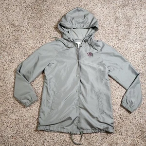 Empyre Clothing Women's Green Windbreaker Jacket Size Medium Hooded Button Down - Picture 1 of 6