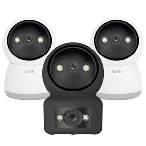 3-Pack (1 Dual Lens + 2 Single Lens) Indoor Pan/Tilt Home Smart Security Came... - Picture 1 of 8