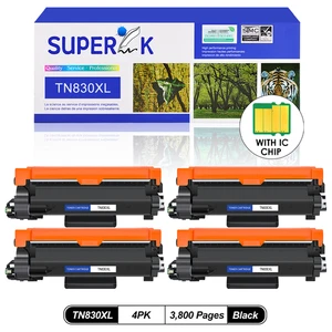 4PK TN830XL BK Kaseta z tonerem do Brother HL-L2480DW MFC-L2760DW L2807DW - Zdjęcie 1 z 24