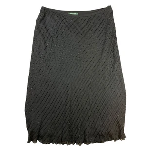 Lauren Ralph Lauren Perlen Maxirock schwarz transparent gefüttert Damengröße 14 - Bild 1 von 4