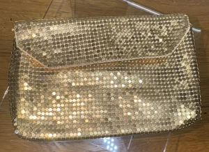 VINTAGE gold-toned mesh wallet & coin pouch - Picture 1 of 15