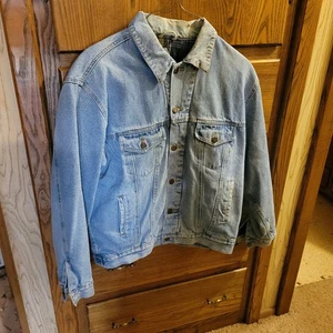 Distressed Austin Clothing Co Roadster Denim Jeansjacke Flanellfutter Herren - Bild 1 von 7