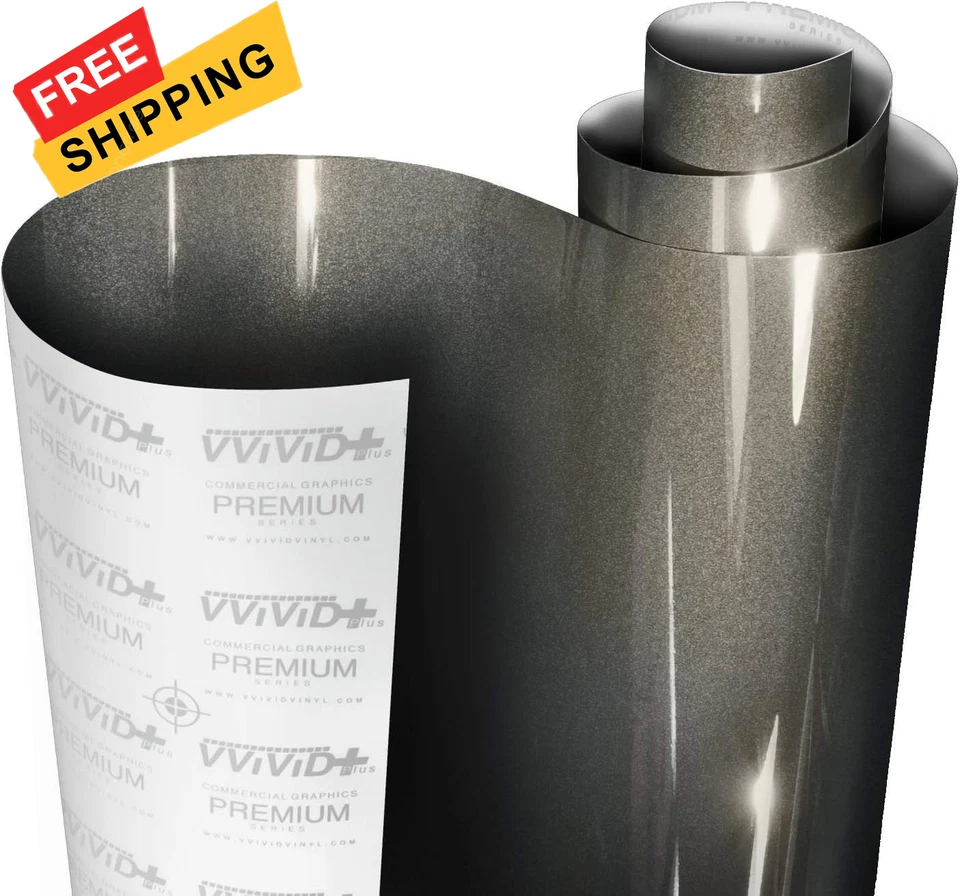 VViViD+ Ultra Gloss Candy Charcoal Grey Vinyl Car Wrap 6ft x 5ft,