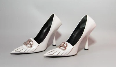 (HP) BALENCIAGA Women's Stiletto Heels  White Leather US 8-8.5 EUR Size 39 - Image 1 of 4