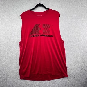 Under Armour Tank Top XXL Mens Red Sleeveless Athletic Training Shirt - Picture 1 of 10