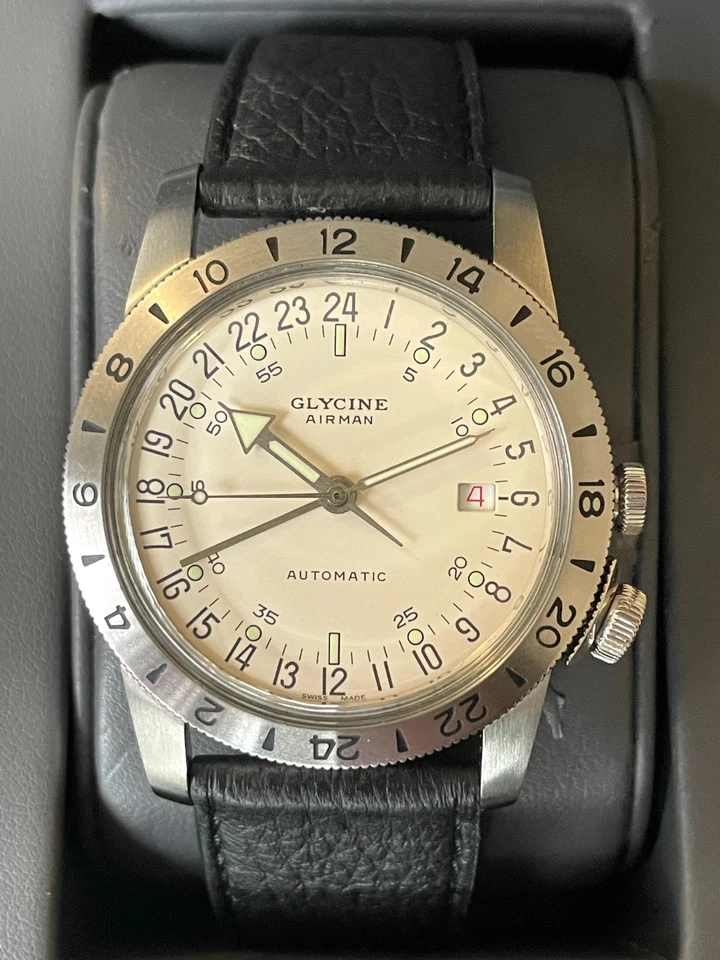 Reloj Hombre Glycine Airman Nº1 GMT 40mm – Edición Limitada 026/1000 – Juego Completo Foto 1 de 4