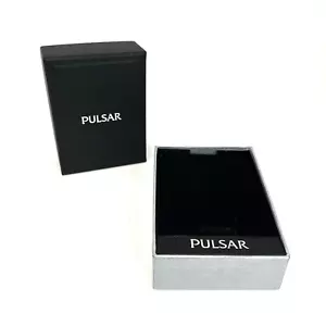 Pulsar Herrenuhr Leere Box Vintage Geschenk Präsentation Aufbewahrungsetui schwarz silber - Bild 1 von 8