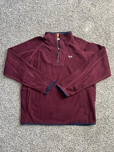 Peter Millar Men's Large Maroon Burgundy Long Sleeve Thermal Flow Micro Fleece - Picture 1 of 8