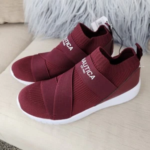 Nautica Tennis Shoe Womens Vivien Jogger Slip-On Size 9.5 burgundy - Picture 1 of 5