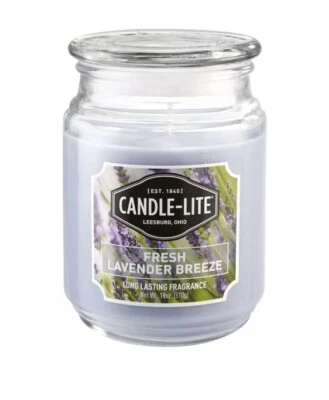 Velas perfumadas Candle-lite, fragancia fresca de lavanda Breeze, una de 18 oz. Individual- Foto 1 de 4