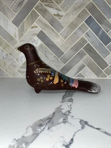 Tonala Vintage 1960s Mexican Folk Art Hand Painted Pottery Bird - Picture 1 of 8