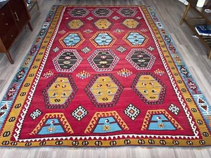 Antique Hand-knotted Exquisite Anatolian Kilim Rug 7’ 7” x 11’ 2” (INV500) 8x11 - Picture 1 of 18
