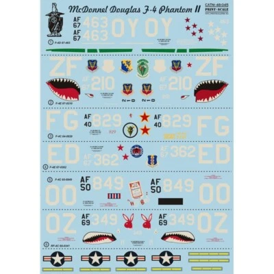 Print Scale 48-045 Decal for airplane 1:48 F-4 Phantom II in Viet Nam war - Image 1 of 4