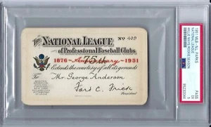 1951 Willie Mays Debut 1ST HR/Hit/RBI Season Ticket Pass National League PSA - 5 - Picture 1 of 3
