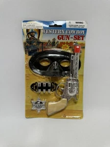 1990s Cowboy Gun Set Zorro Western Highwayman Vintage Sheriff Toy Costume MOC - Bild 1 von 6