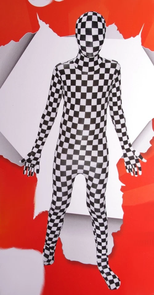 Мальчики клетчатый гонки флаг Инди костюм туго боди гонки NASCAR M L XL 8 новый - Изображение 1 из 1