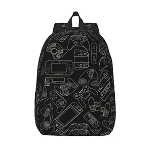 Video Game Controller Black Background Backpack 17.7 Inch Laptop Backpack Tra... - Picture 1 of 7