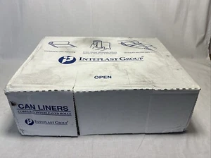 Inteplast Group Commercial Can Liners 55-60gal 43 x 48 22 Microns Black Qty 150 - Picture 1 of 6