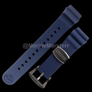 GENUINE 22mm BLUE SILICONE STRAP ORIGINAL BAND SKX009 SRPD53 NEW 5 DIVE WATCH - Picture 1 of 10