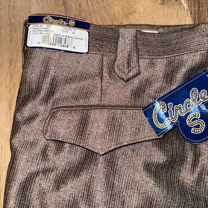 Deadstock Circle S Pants Vtg Western Cowboy Rockabilly Shiny NOS Men 40 Unhemmed - Picture 1 of 17
