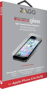 Zagg iPhone SE / 5 / 5S / 5C Invisible Shield Tempered Glass Screen Protector  - Picture 1 of 2