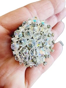 Vintage Kristall und Strass Cluster Brosche (A1728) - Bild 1 von 4