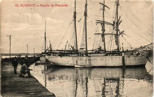 Postal España 1917 de Alicante a Madrid. Barcos de muelle (P618) - Imagen 1 de 2