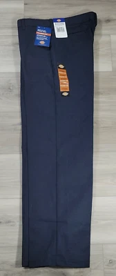 Dickies мальчиков 18 хаски плоский передние брюки классический крой темно-синий прямой ноги новый - Изображение 1 из 4